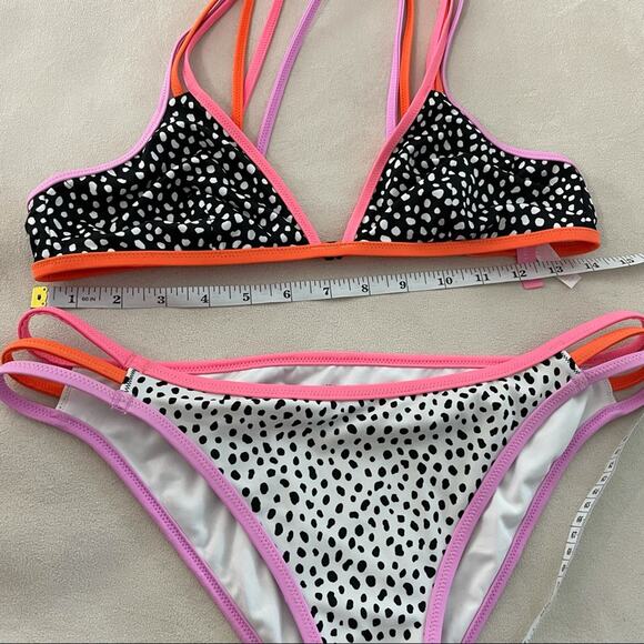 Victoria's Secret Sexy Triangle Cross Back Strappy Top Cheeky Bottom Bikini M/L - Picture 9 of 12